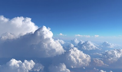 A view of clouds from an airplane window, created by generative AI