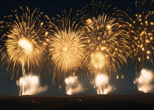 fireworks in the night sky