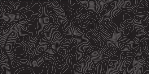 Abstract Modern Topography Line Map Featuring Smooth Wavy Contours on a Deep Black Background for Use in High-End Design Projects, Luxury Prints, and Geospatial-Inspired Graphics