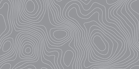 Abstract Stylized Topographic Map Background in Black and White Featuring Wavy Contour Lines and Circular Forms for Modern Geospatial Design and Vector Art Projects

