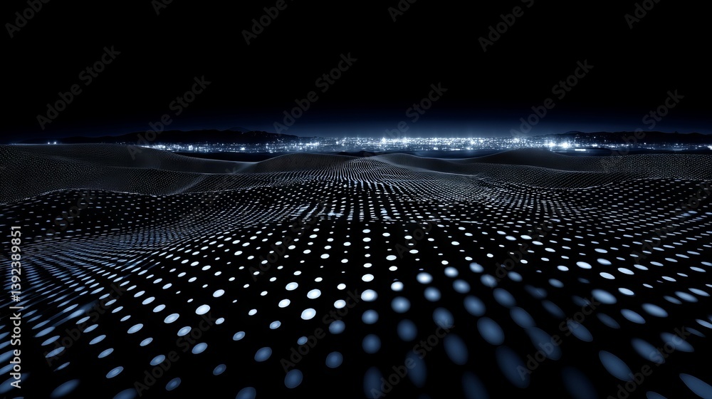 Poster ai technology, digital communication, and science research are interconnected through the stream of 