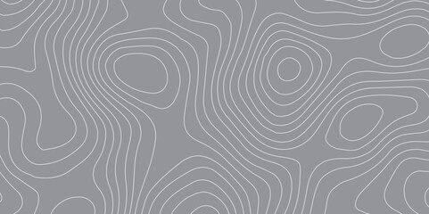 Abstract Stylized Topographic Map Background in Black and White Featuring Wavy Contour Lines and Circular Forms for Modern Geospatial Design and Vector Art Projects

