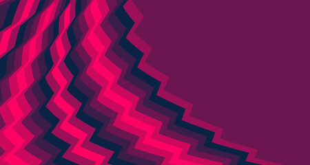 Abstract background featuring a zigzag pattern in vibrant pink. Magenta and deep violet tones. Design is ideal for modern digital art, web design or creative branding visuals.