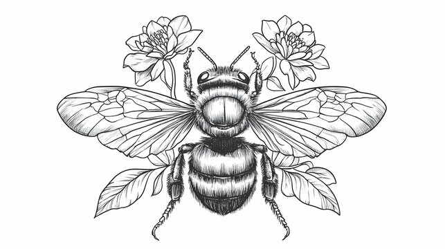 drawing of a bumblebee illustration