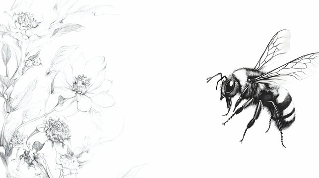 drawing of a bumblebee illustration