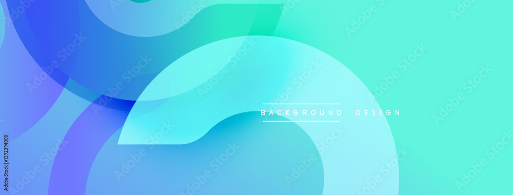 Poster abstract background. smooth gradients, flowing shapes. blue, turquoise hues create modern design. mi