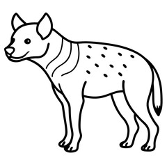 Hyena Silhouette in One-Line Vector Art