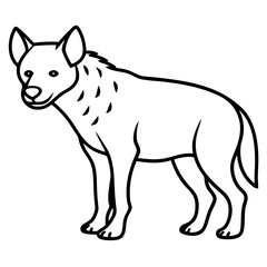 Hyena Silhouette in One-Line Vector Art