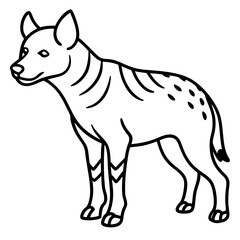 Hyena Silhouette in One-Line Vector Art