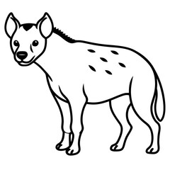 Hyena Silhouette in One-Line Vector Art