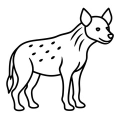 Hyena Silhouette in One-Line Vector Art