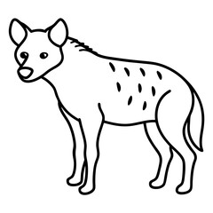 Hyena Silhouette in One-Line Vector Art