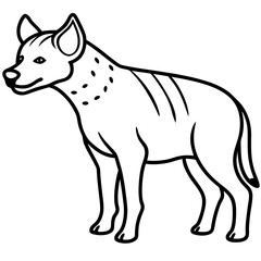 Hyena Silhouette in One-Line Vector Art