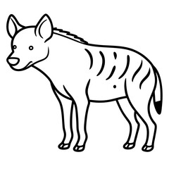 Hyena Silhouette in One-Line Vector Art