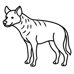 Hyena Silhouette in One-Line Vector Art