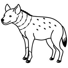 Hyena Silhouette in One-Line Vector Art