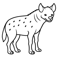 Hyena Silhouette in One-Line Vector Art