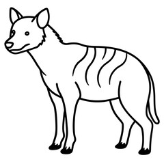 Hyena Silhouette in One-Line Vector Art