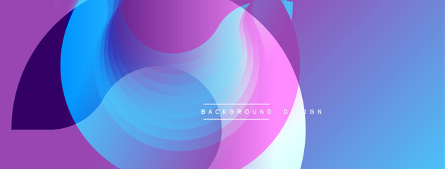 Abstract design. Overlapping layers create vibrant, smooth gradients. Purple, blue, pink hues blend seamlessly. Modern, dynamic composition.