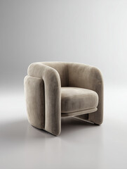 White leather sofa and armchair set in a classic elegant interior style