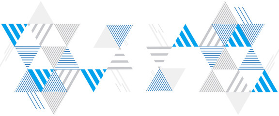 Vector abstract style graphic element with cubes and triangles striped 