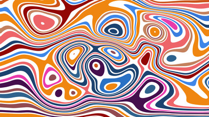 ABSTRACT ILLUSTRATION MARBLED TEXTURE LIQUIFY PSYCHEDELIC COLORFUL DESIGN. OPTICAL ILLUSION BACKGROUND VECTOR DESIGN