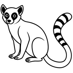 Lemur One-Line Art Simple Vector Illustration