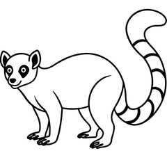 Lemur One-Line Art Simple Vector Illustration