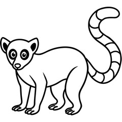Lemur One-Line Art Simple Vector Illustration