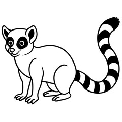 Lemur One-Line Art Simple Vector Illustration