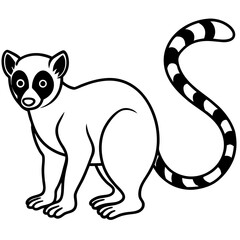 Lemur One-Line Art Simple Vector Illustration
