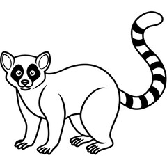 Lemur One-Line Art Simple Vector Illustration