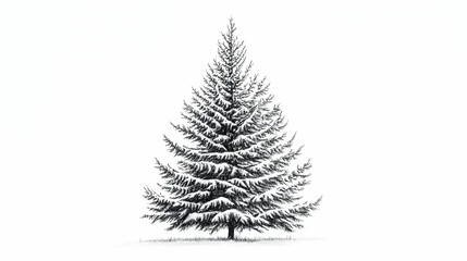 Obraz premium drawing pine illustration