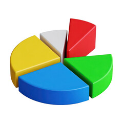 Obraz premium Pie Chart Illustrating Business Analytics Finance Data Or Marketing Strategy On Transparent Background, Generative AI