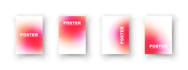 Minimalist colorful gradient posters in flat design. Modern background visuals