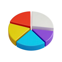 Fototapeta premium Pie Chart Illustrating Business Analytics Finance Data Or Marketing Strategy On Transparent Background, Generative AI
