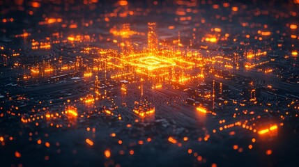 Obraz premium Burning Central Processing Unit