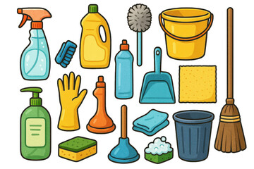 Essential Cleaning Supplies Collection for Home Maintenance