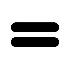 Equal Sign Representing Equality or Balance Icon Design