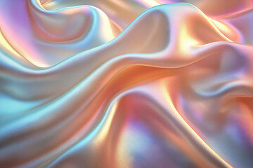 Holographic pastel rainbow background with iridescent texture and soft focus