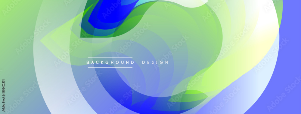 Aufkleber Abstract design. Smooth gradients, blue, green hues. Overlapping shapes create dynamic composition. Modern aesthetic, clean lines, vibrant colors.
