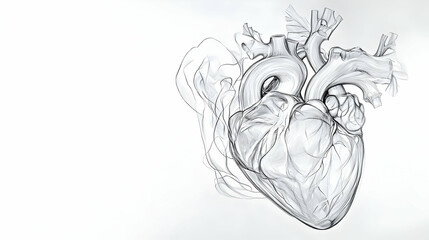 Fototapeta premium drawing of the heart anatomy illustration