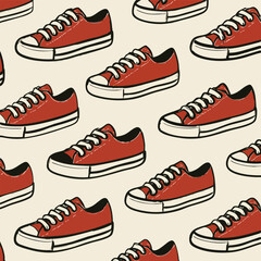 Sneakers Athletic Runners Print Design in Vector