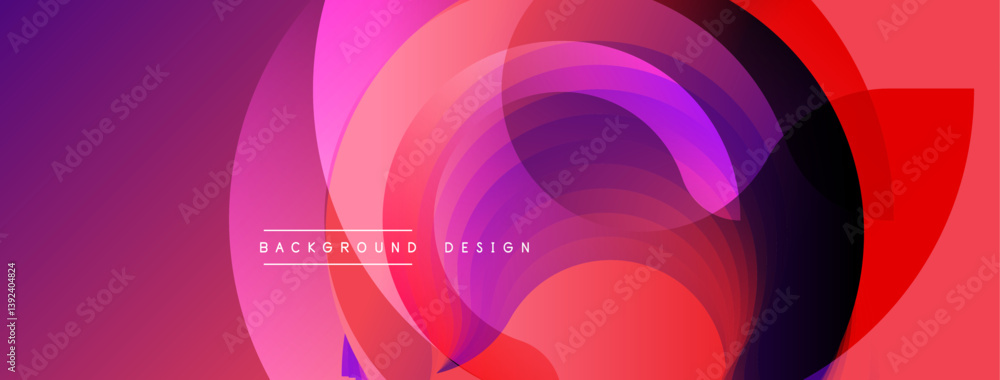 Fototapete Abstract design features overlapping circles, vibrant colors. Smooth gradients create dynamic composition. Modern aesthetic, perfect for backgrounds.