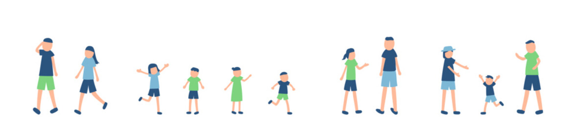 夏を楽しむ人々のイラスト