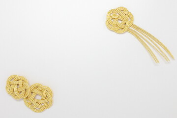 梅結びのメッセージカード風素材　背景白色