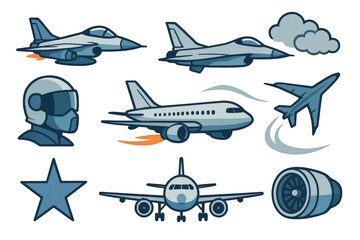 Jet Elements Collection for Creative Projects and Design Use