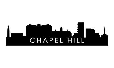 Chapel Hill skyline silhouette. Black Chapel Hill city design isolated on white background. 