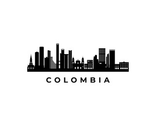 Obraz premium Vector Colombia skyline. Travel Colombia famous landmarks. Business and tourism concept for presentation, banner, web site.