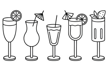 Pisco Sour Line Art Unique Design for Beverage Illustration  